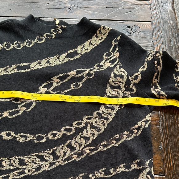 Chico's Black and Tan Chain Design Sweater Size L - Picture 6 of 8